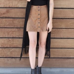 American Eagle Super Soft Button Brown Mini Skirt {Size 12}